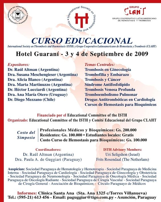 Curso Educacional Asunción Paraguay 2009 ISTH Grupo CLAHT