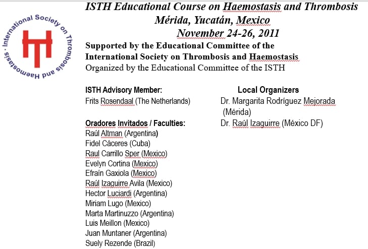 Curso Educacional ISHT Grupo CLAHT Nérida, Mexico 2011
